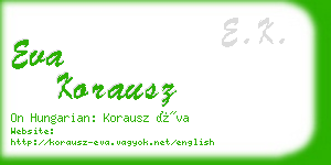 eva korausz business card